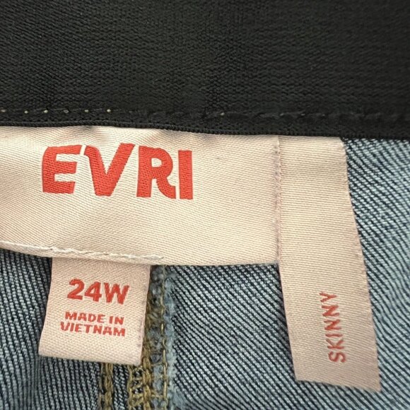 EVRY Women's Stretch Skinny Blue Denim Jeans Plus Size 24W High Rise Raw Hem - Picture 10 of 10